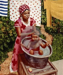 Bathing Baby by David Moore