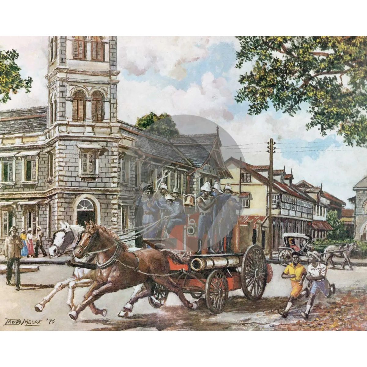 Horse Drawn Fire Engine by David Moore