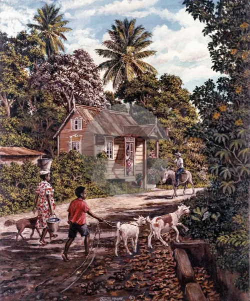 Man on Donkey by David Moore