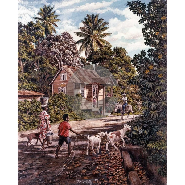 Man on Donkey by David Moore
