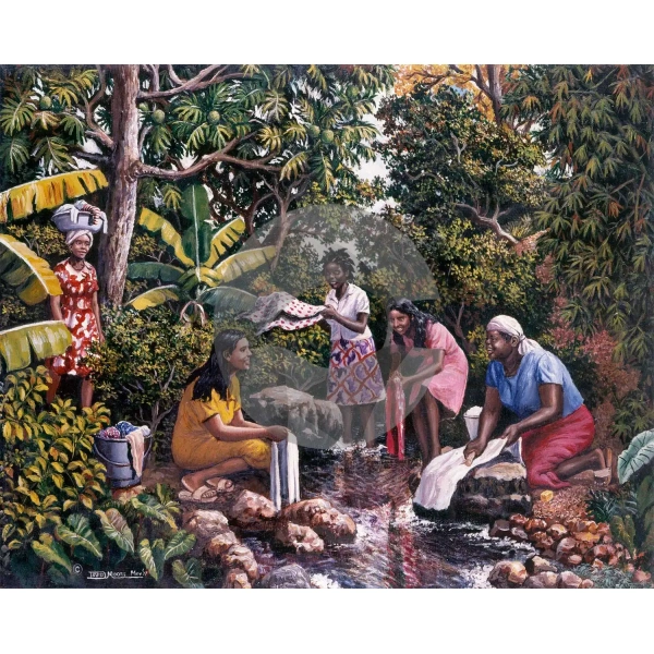 Washing by the River by David Moore
