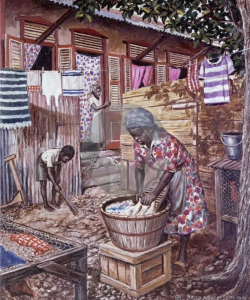 Washing in the Backyard by David Moore