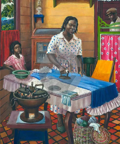 Woman Ironing by David Moore