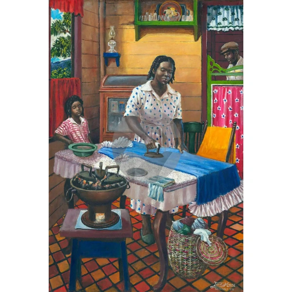 Woman Ironing by David Moore