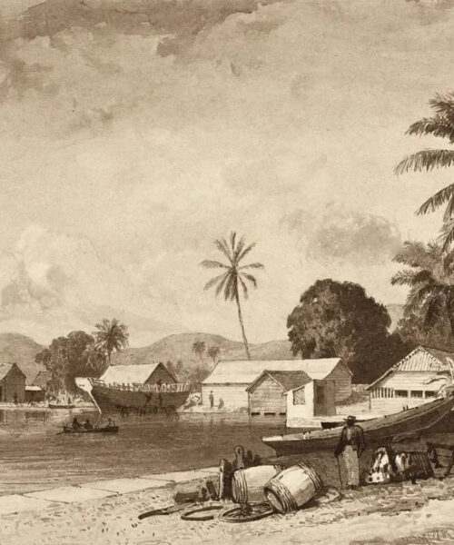 Corbeaux Town, Port of Spain by Michel Jean Cazabon