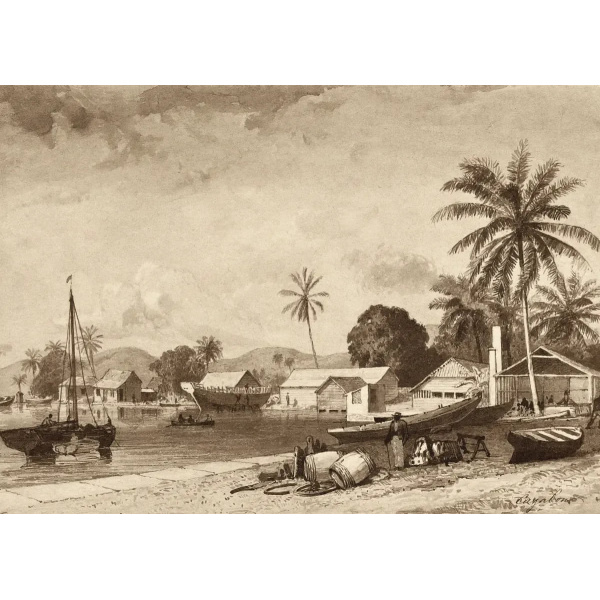 Corbeaux Town, Port of Spain by Michel Jean Cazabon