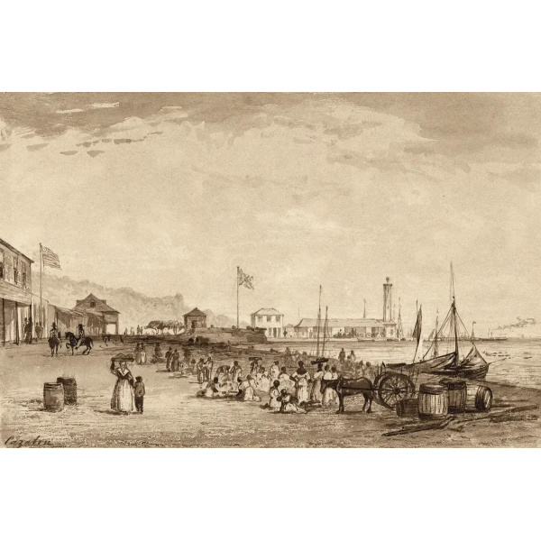 King's Wharf by Michel Jean Cazabon