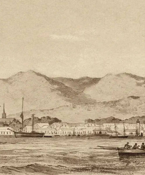 Port of Spain from the Sea (1851) by Michel Jean Cazabon