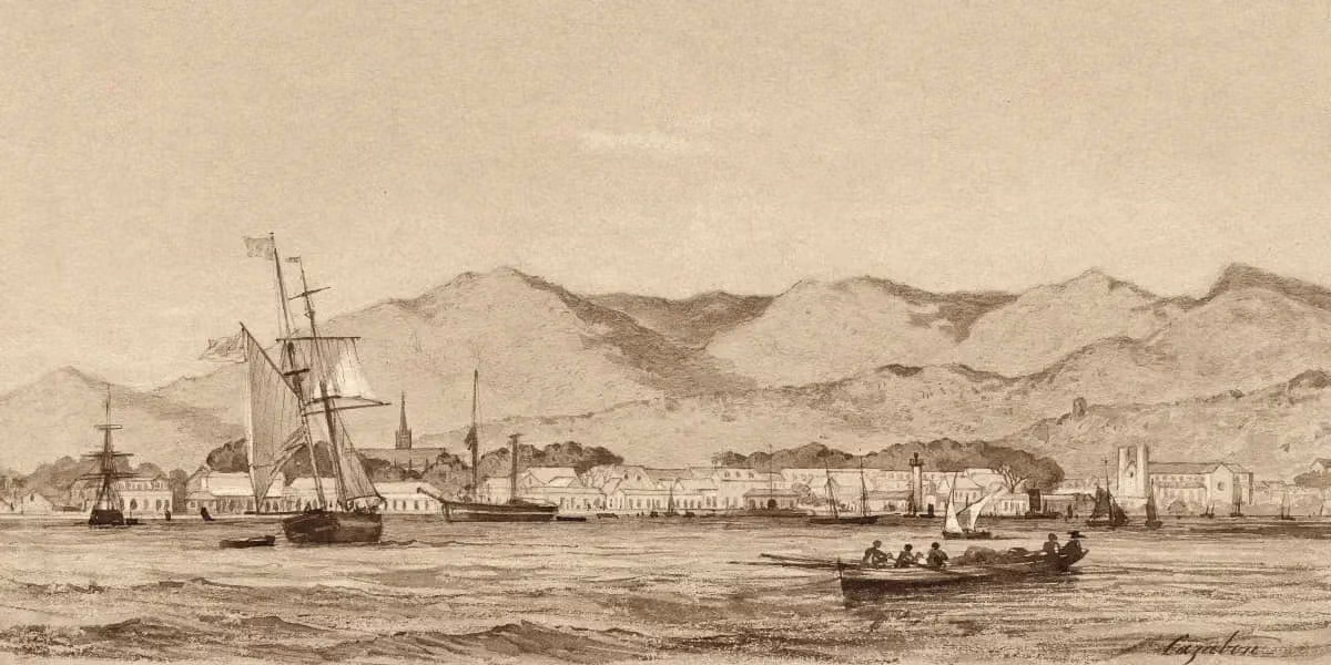 Port of Spain from the Sea (1851) by Michel Jean Cazabon