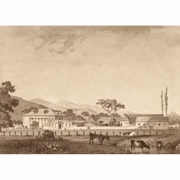 Residence at Orange Grove Estate, Tacarigua by Michel Jean Cazabon