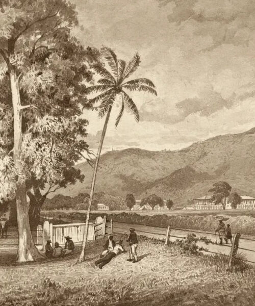 St. James’ Barracks from the Playground of the Model School by Michel Jean Cazabon