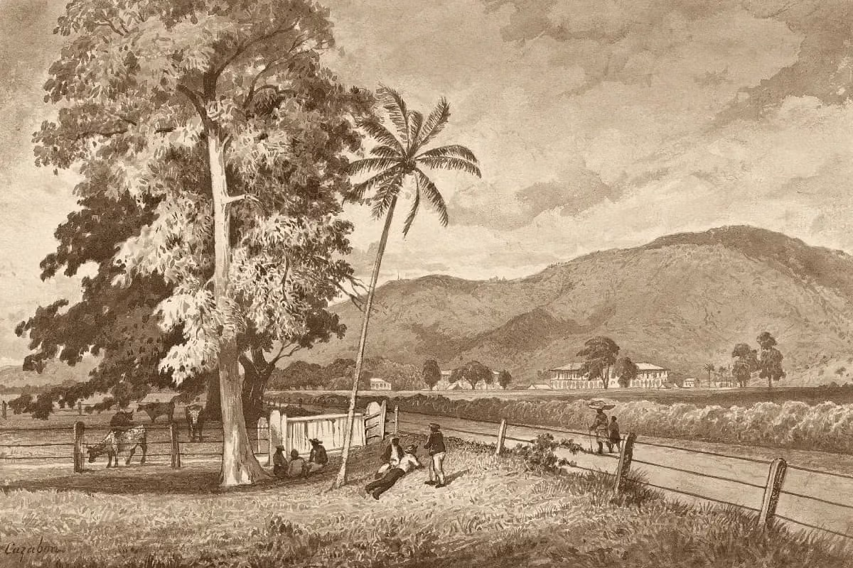 St. James’ Barracks from the Playground of the Model School by Michel Jean Cazabon