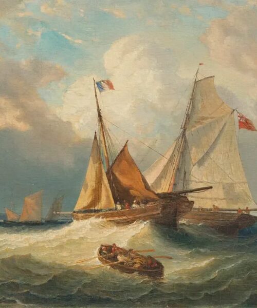 Shipping in a Swell off the French Coast by Michel Jean Cazabon