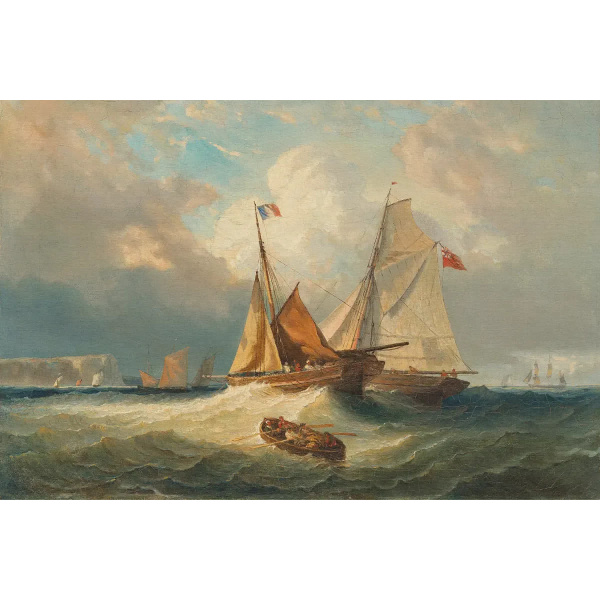 Shipping in a Swell off the French Coast by Michel Jean Cazabon