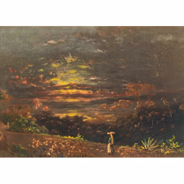 Sunset from Belmont Hill by Michel Jean Cazabon