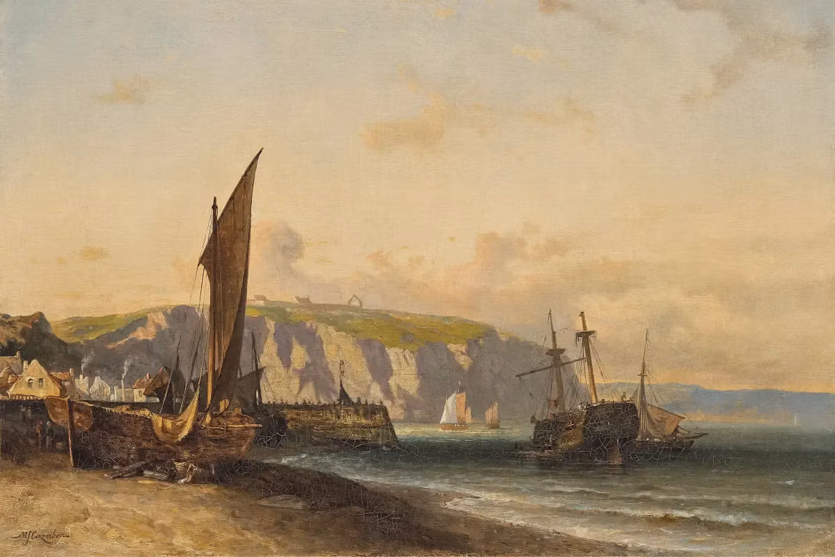 The Beach at Calvados, Normandy by Michel Jean Cazabon